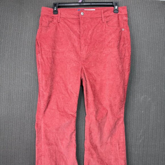 Old Navy Women’s Pants sz 18 Higher Rise Flare Corduroy Spice Girl Orange/Pink - Picture 3 of 11